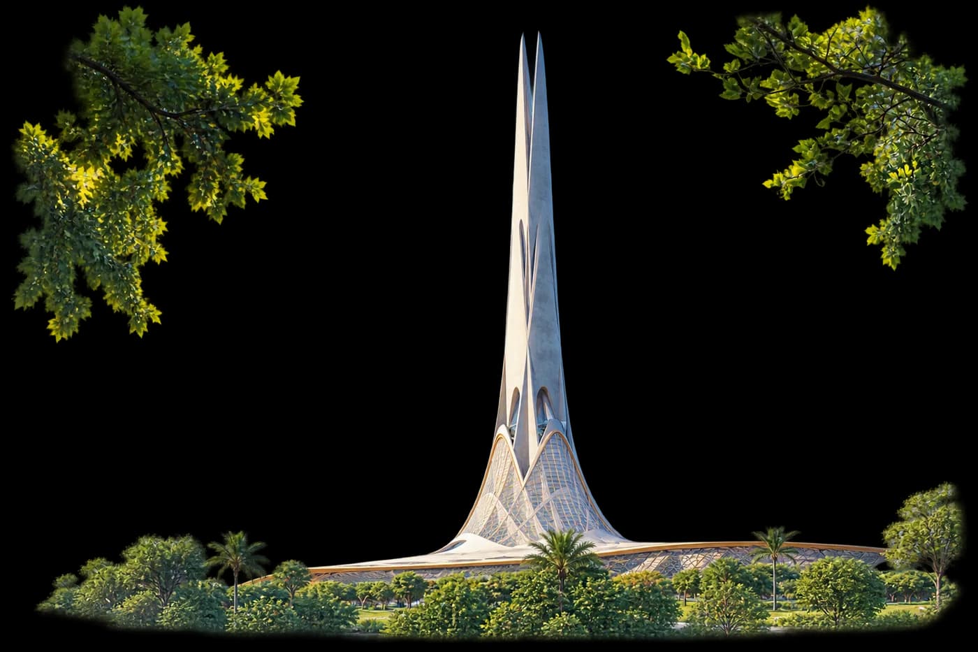 Amaravati Assembly tower illustrated from the published design