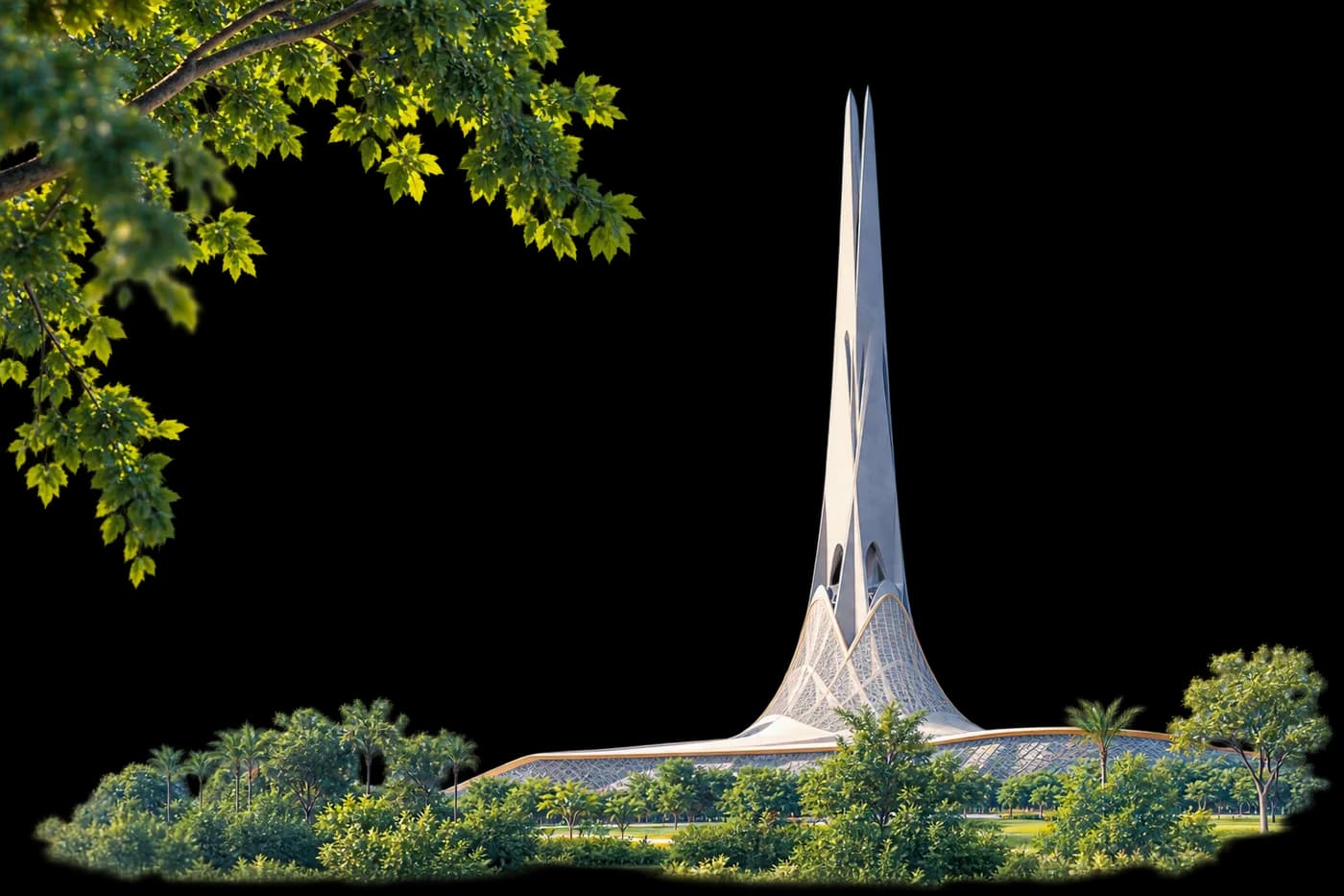 Proposed Amaravati Assembly tower with its slender spire and flared base