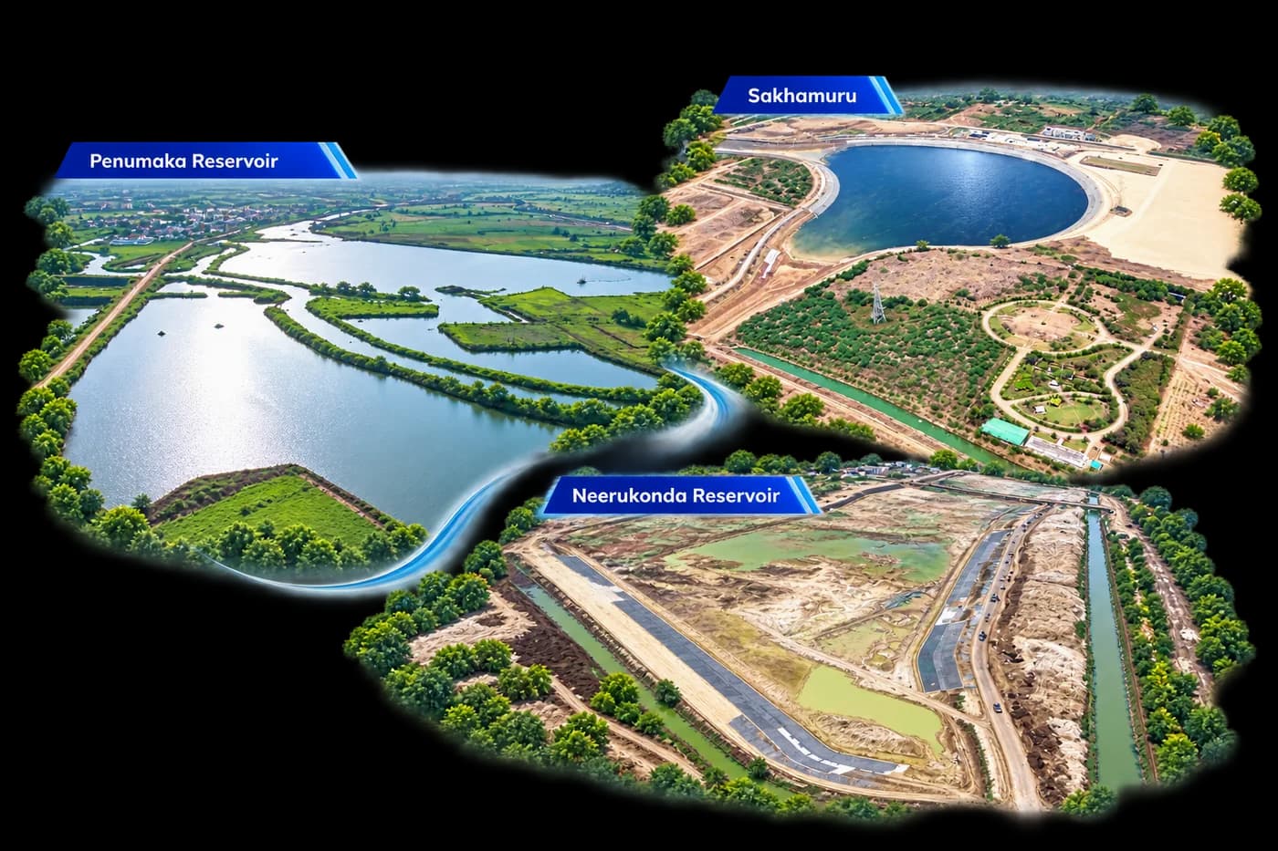 Separate reservoir views based on published photographs