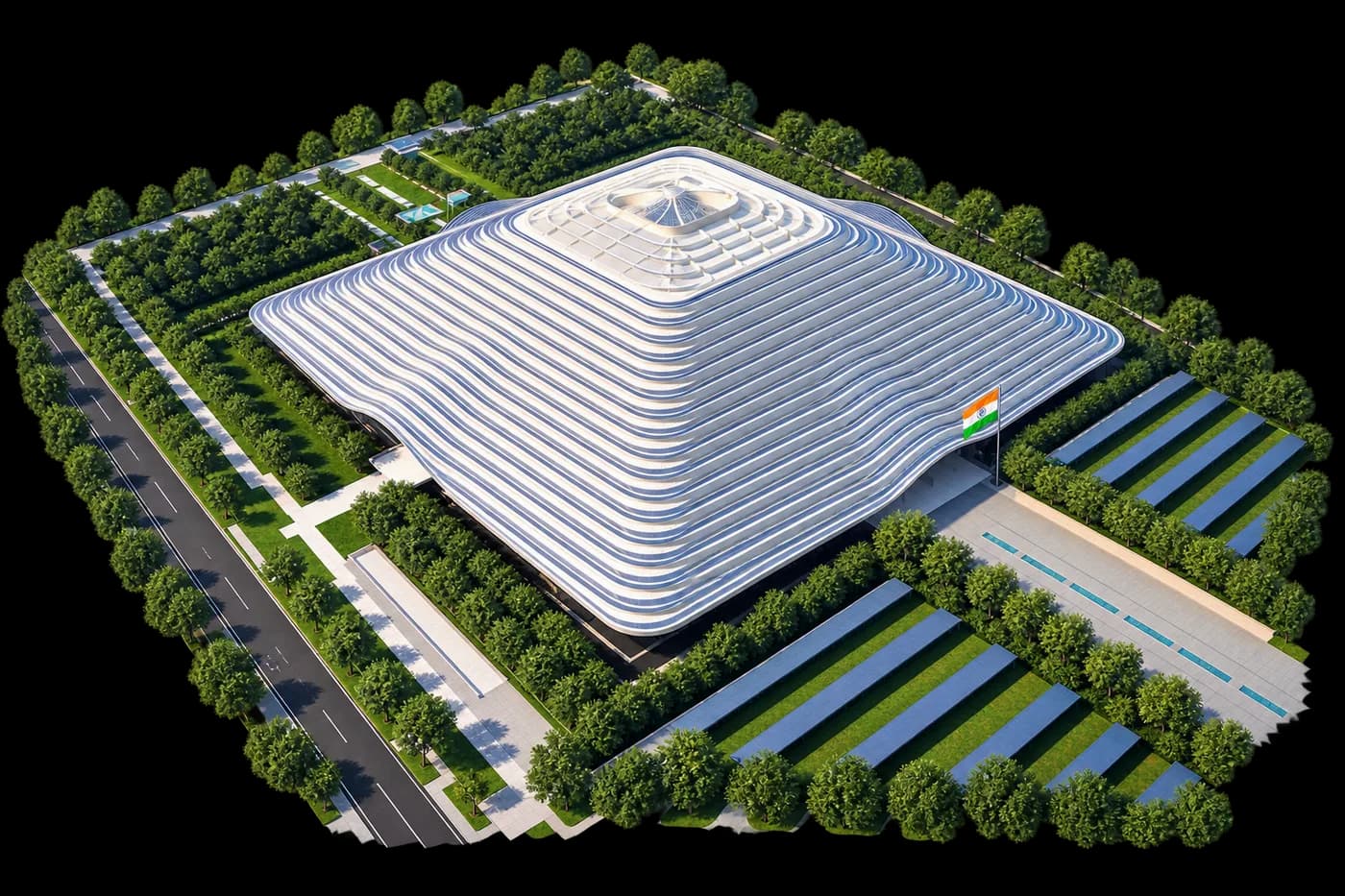 Proposed High Court with its tiered square roof