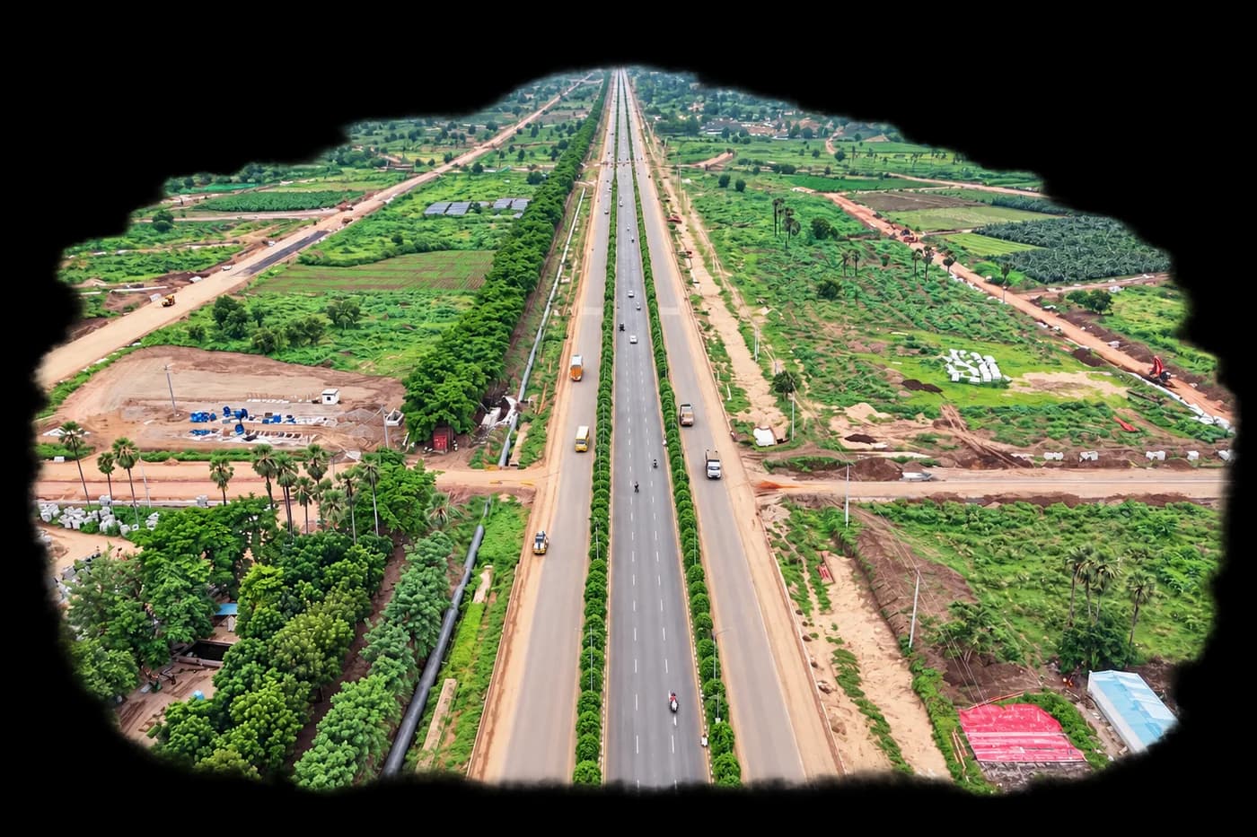 Straight Seed Access Road across agricultural land