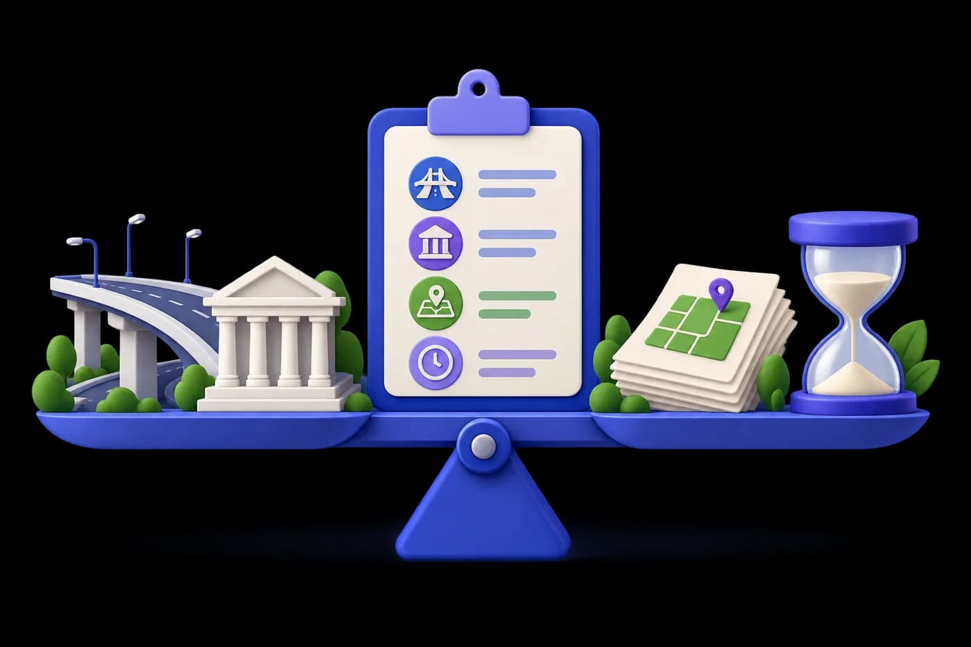 Investment assessment as a balanced framework of infrastructure, institutions, land records and time horizon