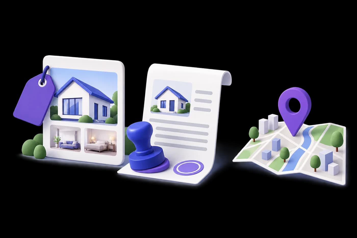 Price evidence comparison: asking price, registered transaction and location context shown as three separate evidence types